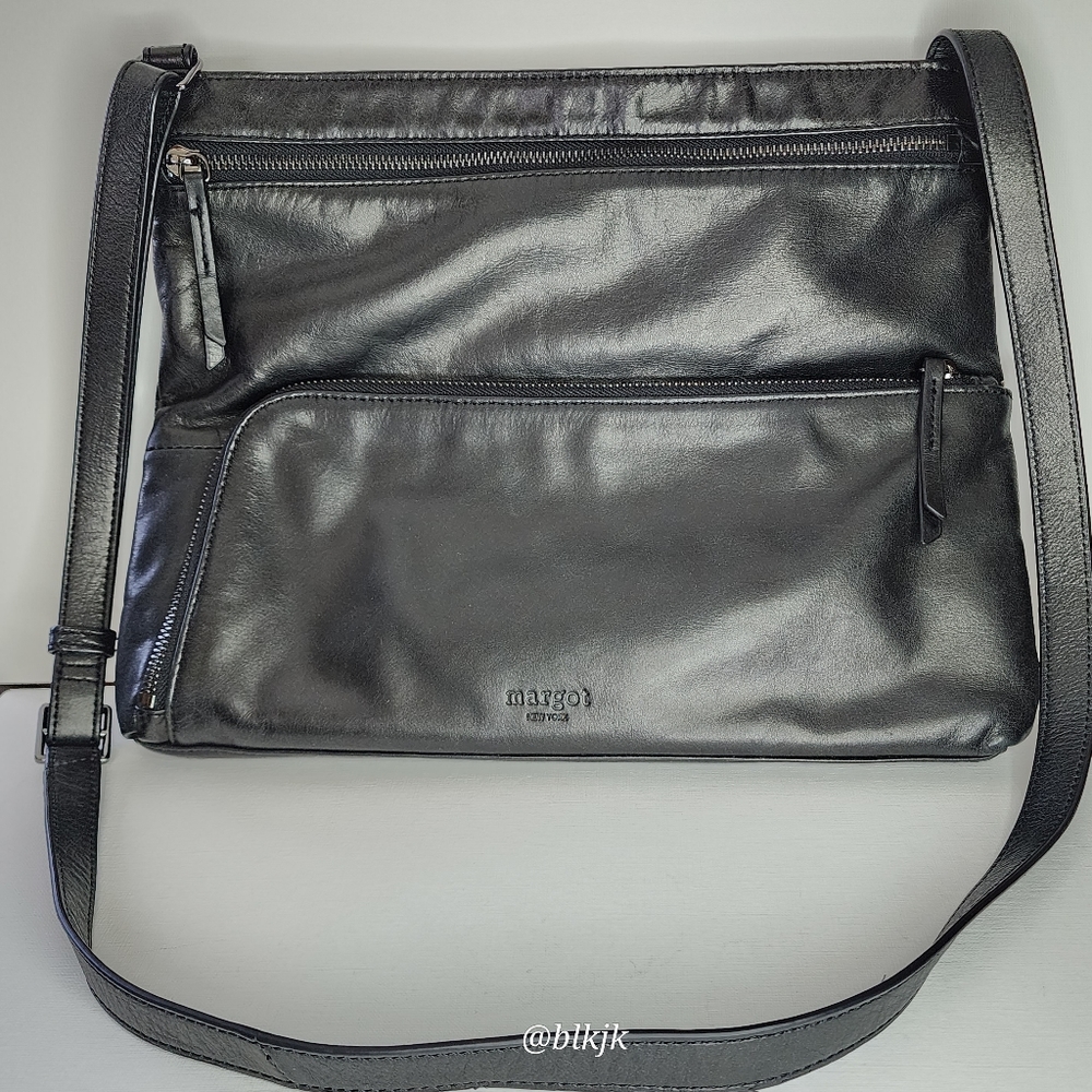 margot Leather Crossbody Bag With Gunmetal Hardware EUC
